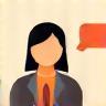 Chat bubble icon representing online community.
